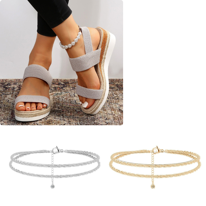 💕Women's Woven Elastic Strap Thick Bottom Wedge Sandals🔥 Stylish Enough To Dress Up. Comfy Enough To Wear All Day 👡
