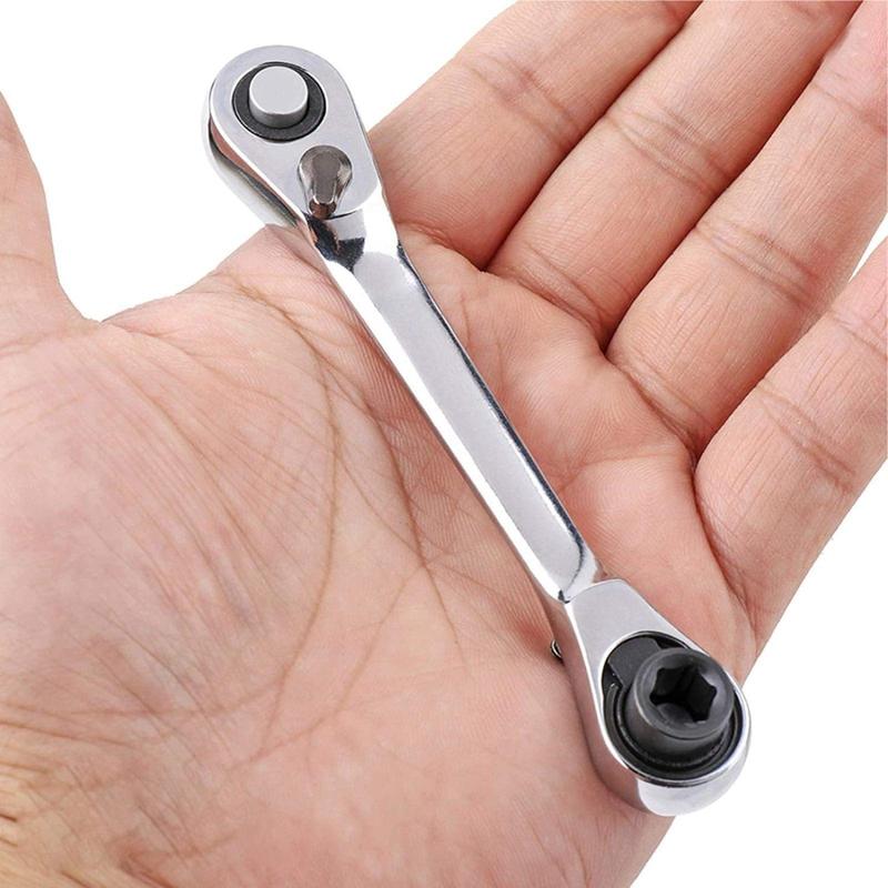 Silver Ratchet Wrench 1/4 Inch Mini Double Headed 72 Tooth Drive Socket🔧 The Mini Wrench That Tackles Tight Spaces!