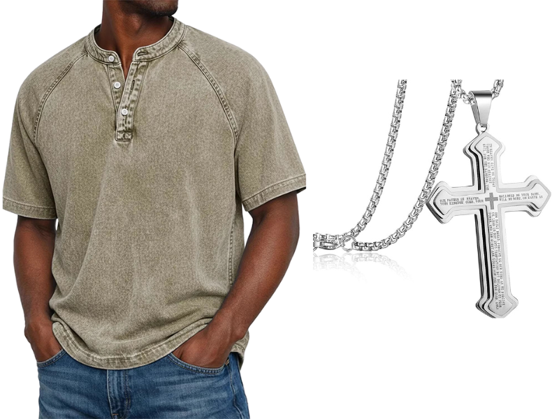 ✨Men's Casual Band Collar Short Sleeve Shirt - Comfortable, Breathable & Effortlessly Stylish