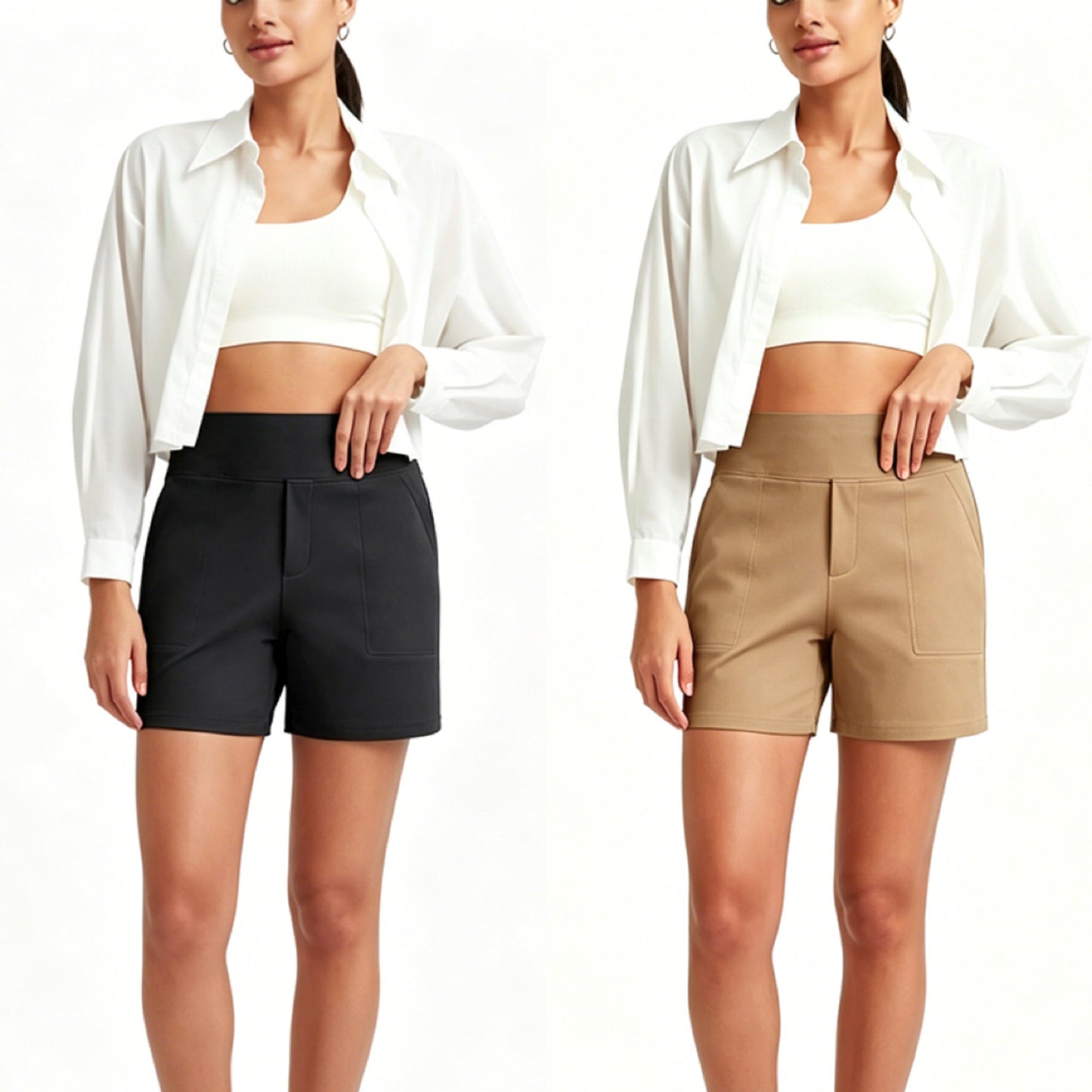 🍑 50% RABATT JETZT! ✨ Damen-Shorts mit hoher Taille – Bauchkontrolle & 4-Wege-Stretch – Butterweich ☁️