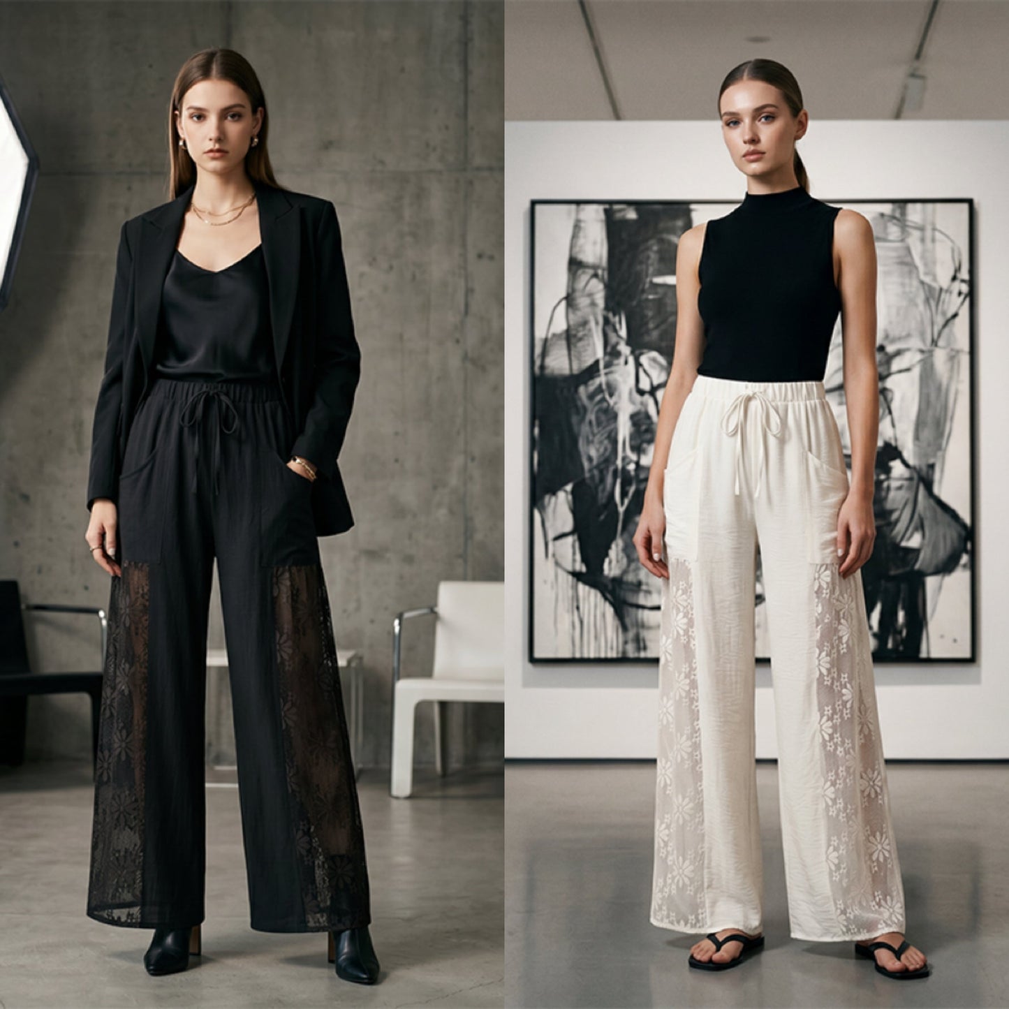 🌸Women's Flowing Lace Pants With Drawstring– Flowy, Comfortable & Effortlessly Chic✨