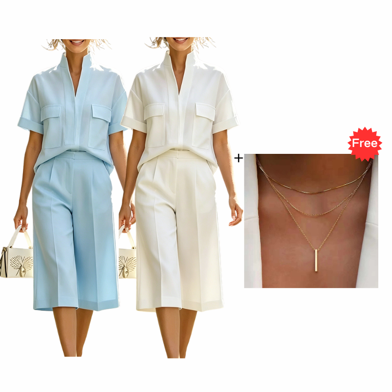 👗✨Damen Zweiteiler-Set, einfarbig, locker geschnitten – Schick & Bequem 🔥