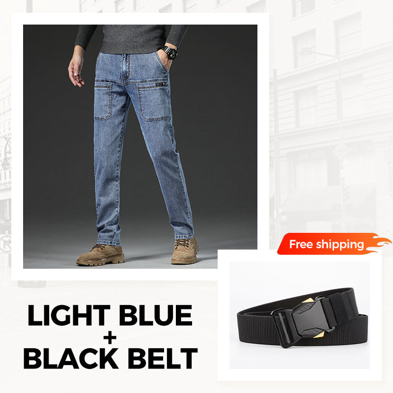 š„ Menās Slim Fit Jeans with 6 Functional Pockets ā Style Meets Utility!