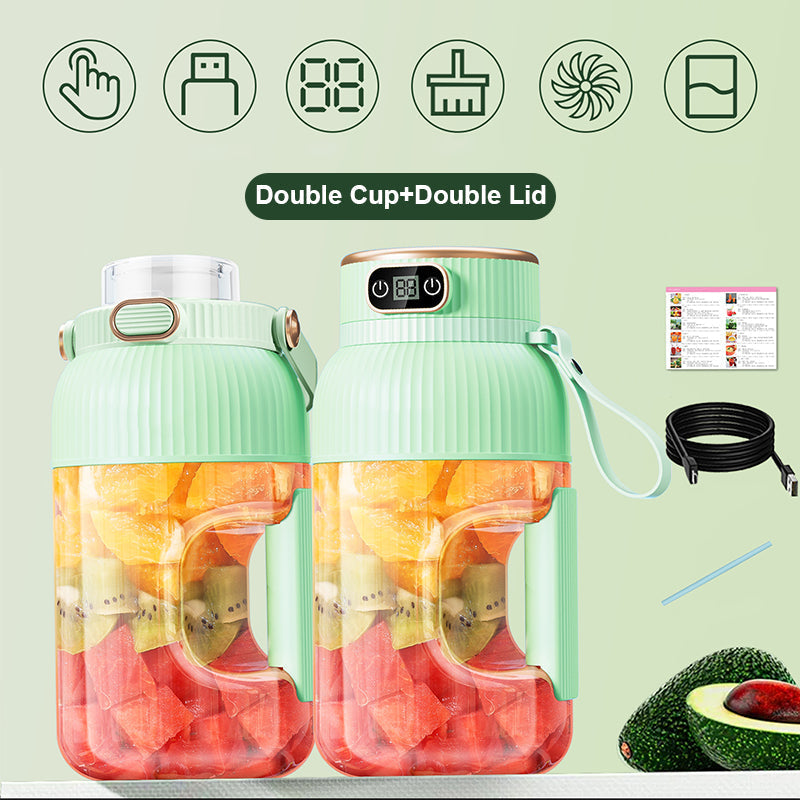 2-in-1 Juicer Cup 🍹 Drink Directly After Juicing. Large Capacity, Digital Screen, Multi-blade Design. Portable And A Must-have For The Gym And Outdoors 🏋️