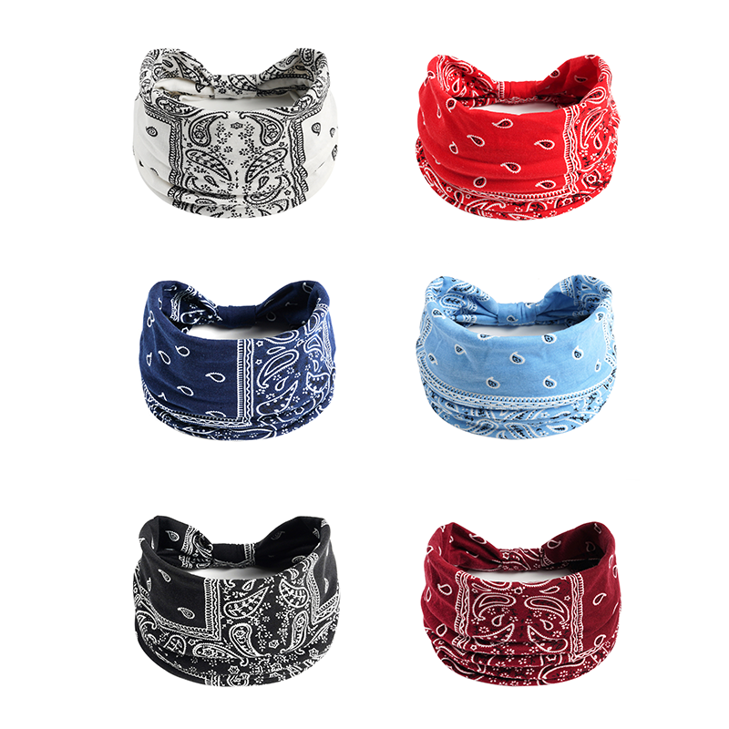Printed Elastic Wide Sports Headband