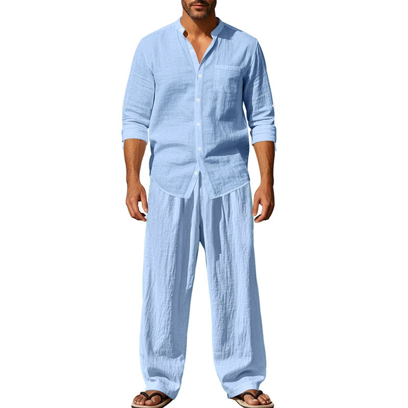 ⏳Zeitlich begrenztes Angebot⏰Herren Freizeit Atmungsaktives Hemd und Hose Set