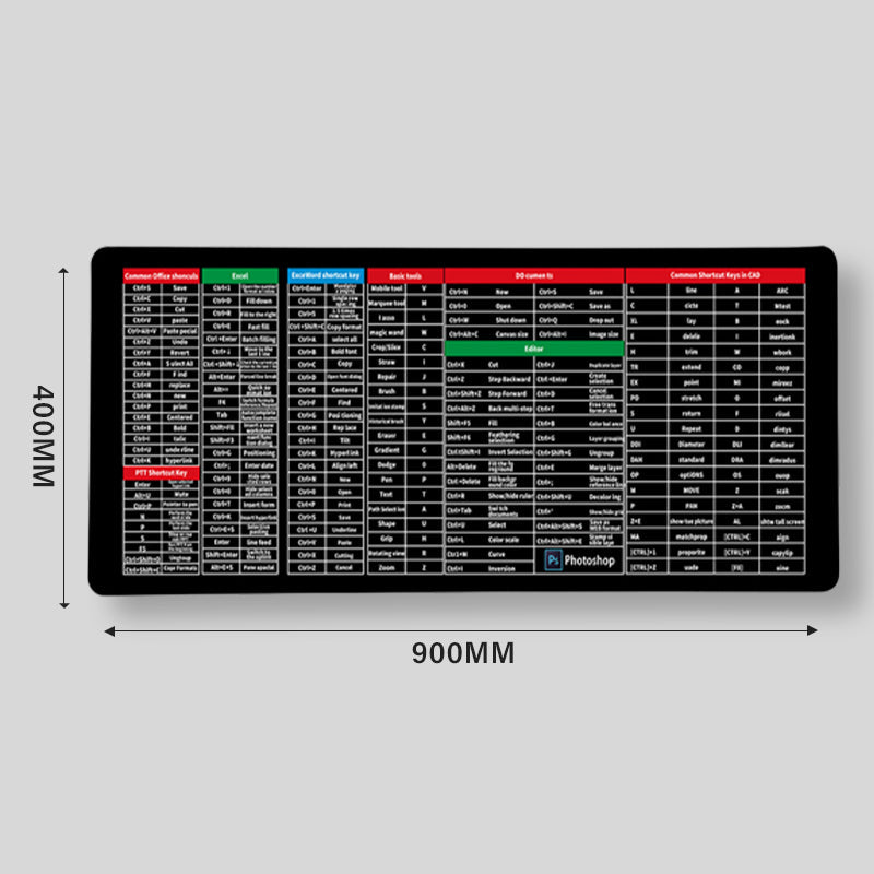 ⌨️ 50% OFF NOW! 🖱️ Quick Key Super Large Anti-Slip Keyboard Pad – Office Software Shortcuts Pattern, Non-Slip Base & Ideal for Productivity 🚀