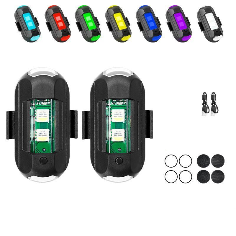 🔦 Wireless Rechargeable Vibration-Sensing Strobe Light — 7-Colour LED Safety Beacon for Cars, Bikes, Motorbikes & Outdoor Use 🚴♂️🚗✨