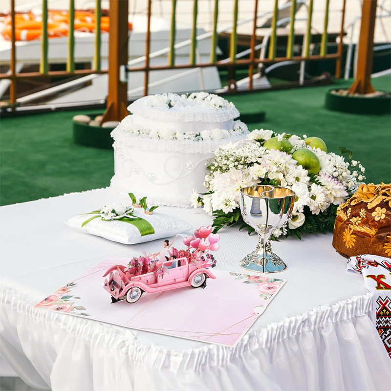 3D Pop-Up Wedding Car Greeting Card