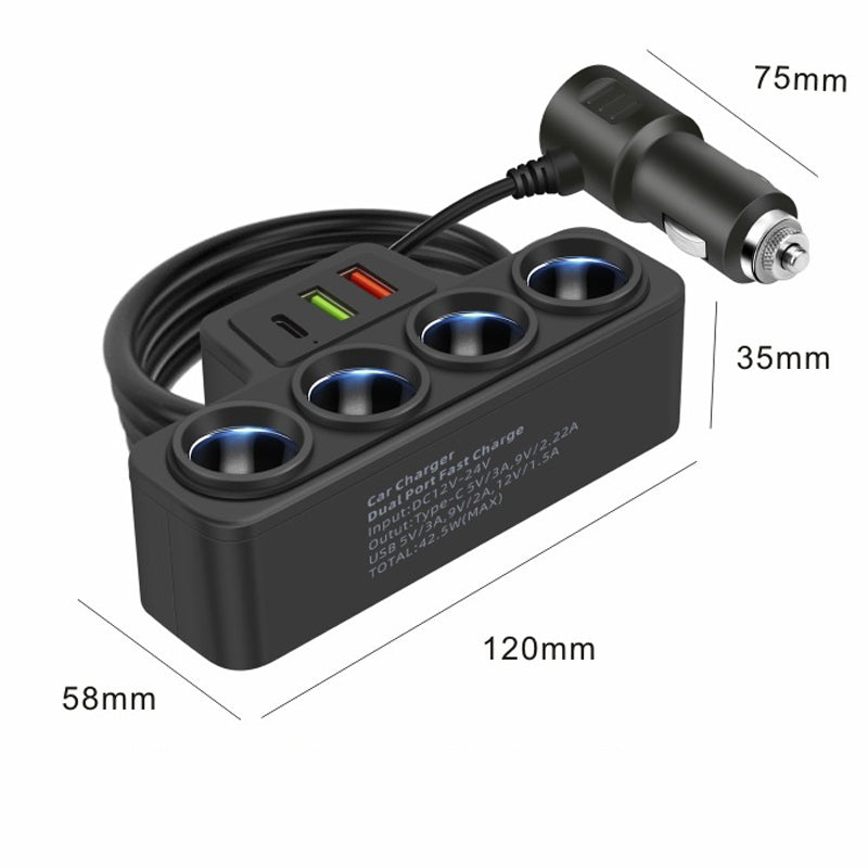 7-in-1 Zigarettenanzünder-Adapter