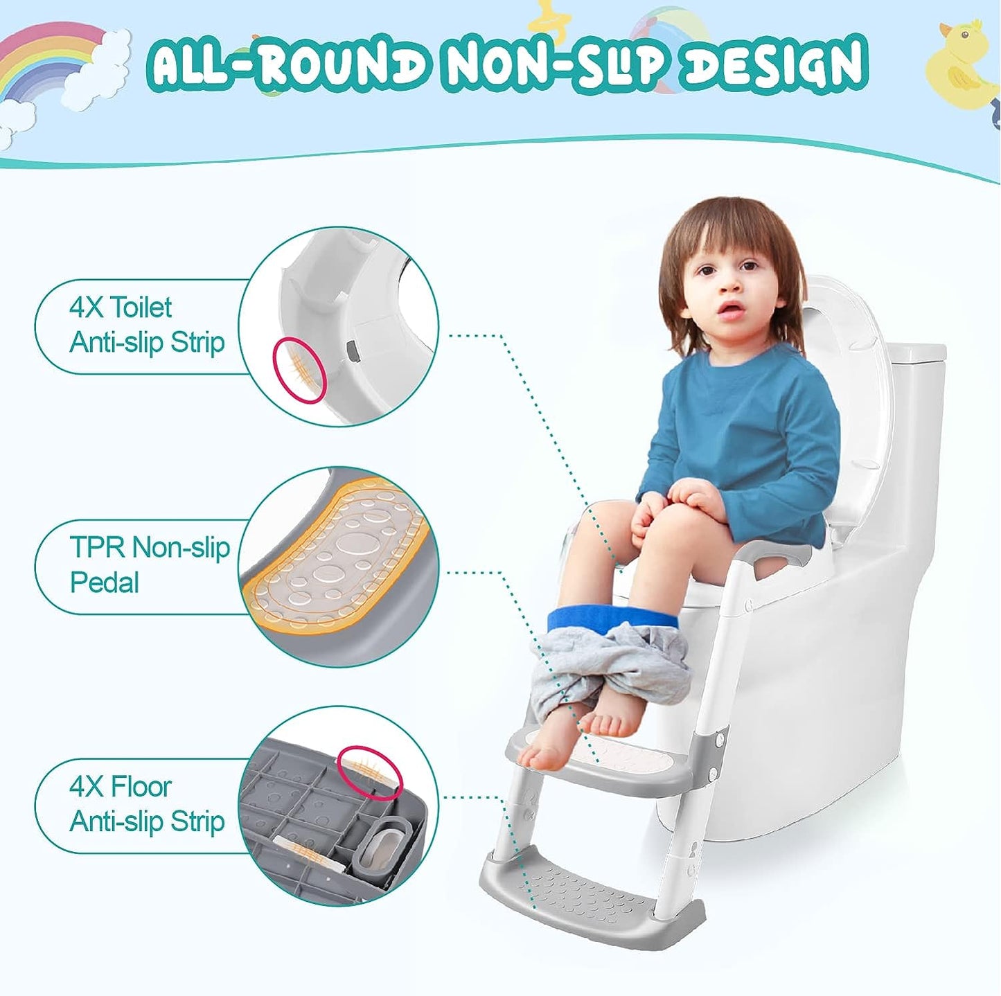 🔥✨Potty Training Toilet Seat with Ladder🧒A Must-have For Families With Children🚛Free Shipping