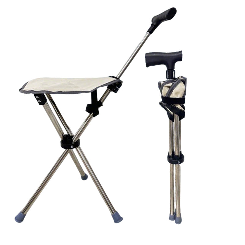 🦯2-in-1 Foldable Cane With Chair🌟 Freedom To Walk, Rest, And Explore With Ease!
