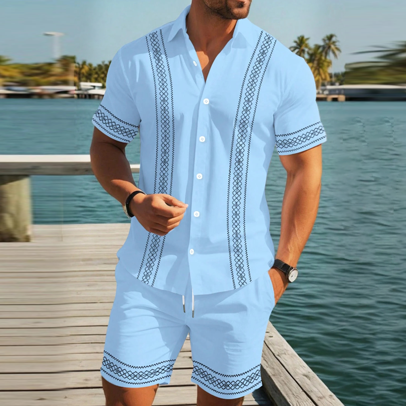 🥳SUMMER HOT SALE🥳💞50K+ SOLD!💥50% OFF! 🔥Men's Floral Print Short Sleeve Shirt & Shorts Set