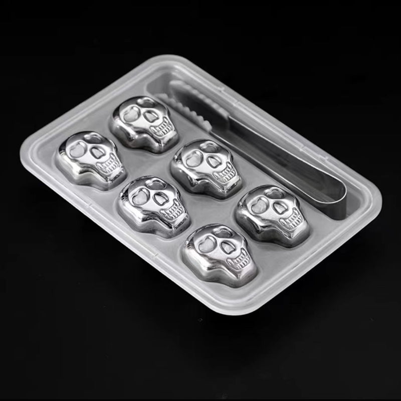 🍸 Chill In Style💀Reusable Skull Ice Cubes for Whiskey & Cocktails