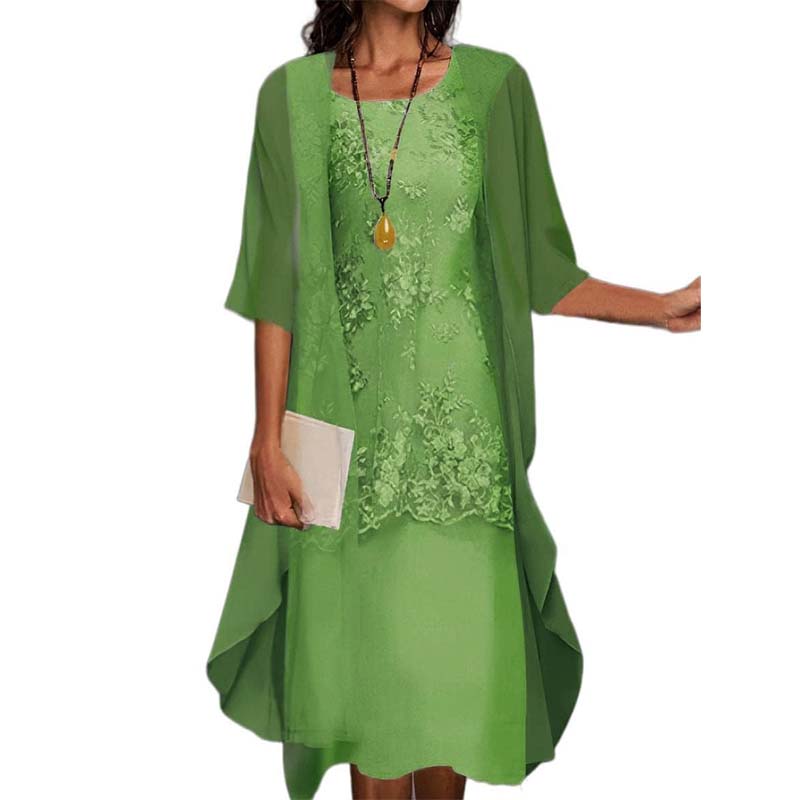 ๐ธ Turn Heads At Every Occasion โ Women's Knee-Length Formal Dress and Cardigan Set