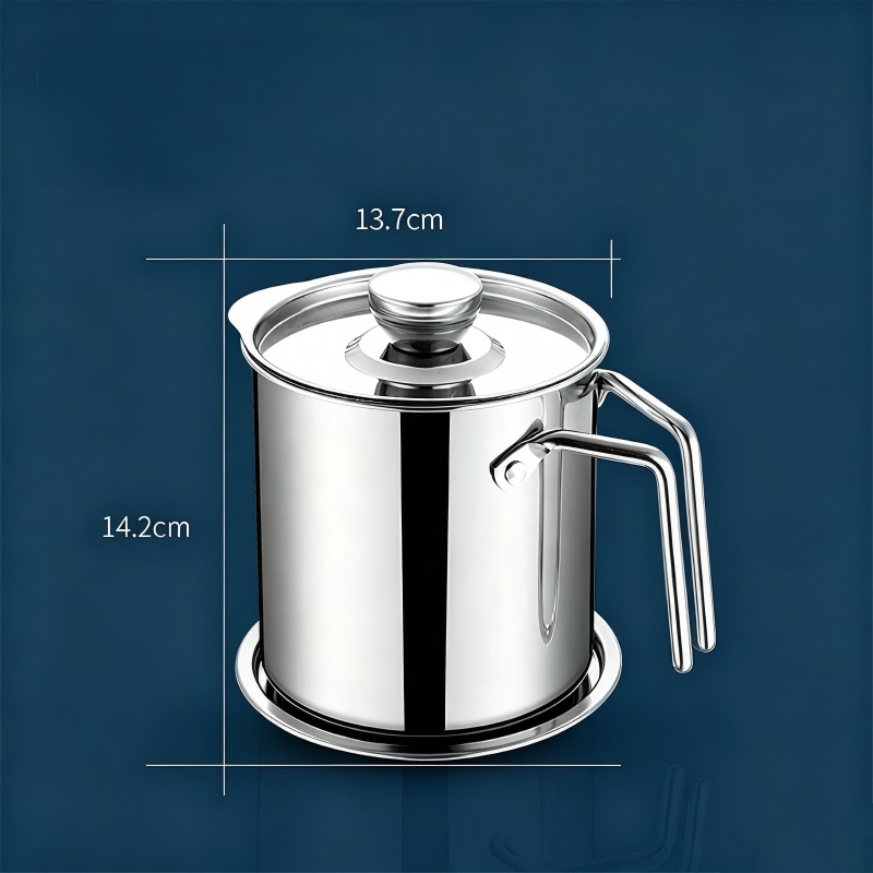 🛢️ Ölabscheiderkanne aus Edelstahl mit Deckel – Sauber, Sicher & Mühelos🍳
