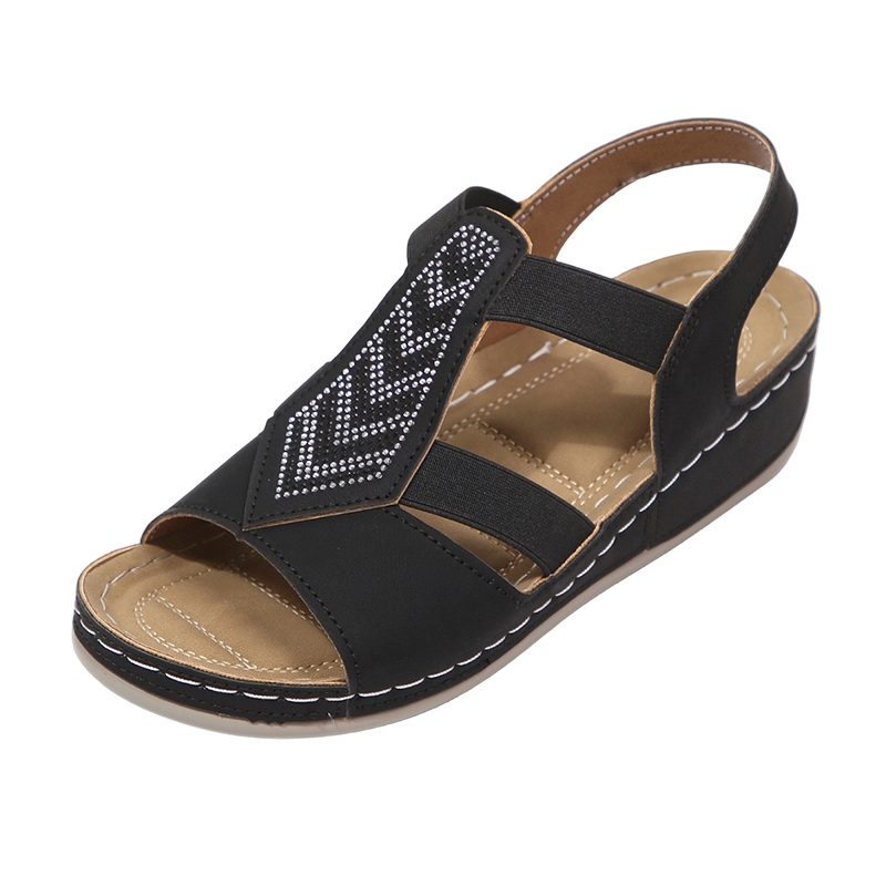🌬️Summer Rhinestone Wedge Sandals for Women👣 Say Goodbye To Tired Feet This Summer!