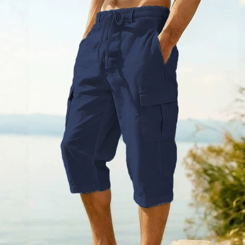 👖Men's Linen Blend Cargo Capri Pants🌬️ Lightweight, Breathable & Built For Comfort
