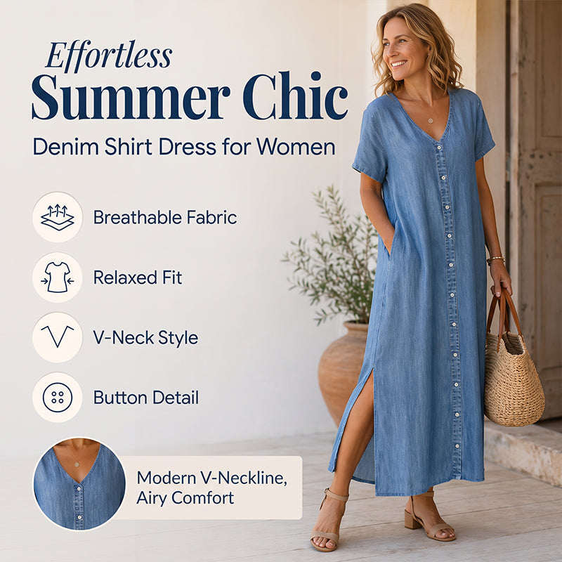 🌸Women's Summer Casual Button-Front Dress – Effortless Style & Everyday Comfort 💐