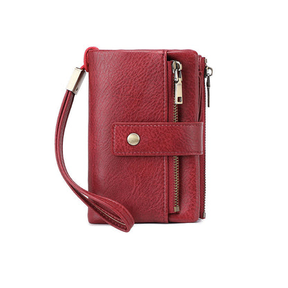 Women's Retro Style RFID Blocking Tri-fold Wallet