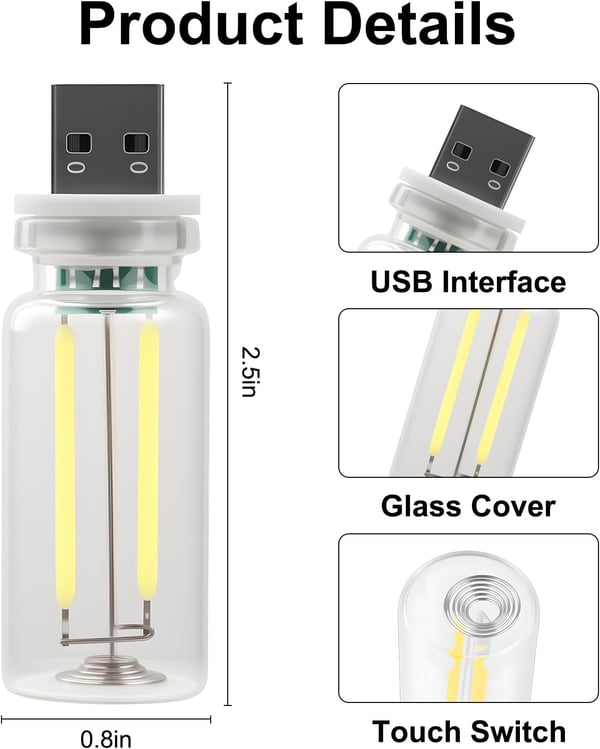 ✨🕯️ Gentle Glow in Your Palm – The Touch Control USB Jar Night Light 🕯️✨