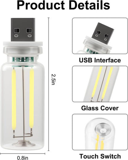 ✨🕯️ Gentle Glow in Your Palm – The Touch Control USB Jar Night Light 🕯️✨
