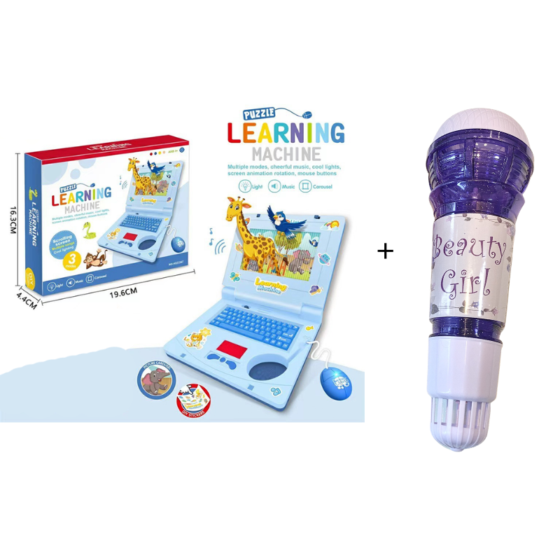 🔥 Interactive Simulation Toy Laptop – Pretend Play Computer with A-Z Keyboard & 1-10 Number Keys, 55+ Songs Lights Sounds, 5 Learning Modes (ABC/Numbers/Music/Games/Messages), Foldable with Handle