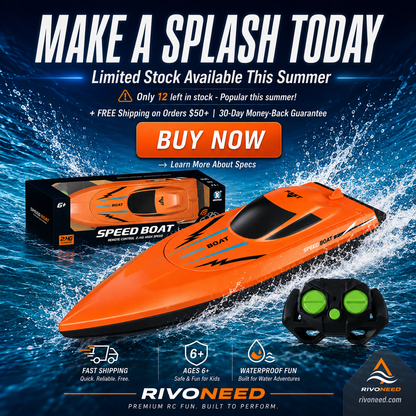🚤 LIMITED-TIME 50% OFF! ✨ Dual-Motor RC Boat – 2.4GHz, Waterproof, Impact-Resistant 🌊