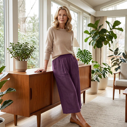 ☀️2026 HOT SALE 50% OFF🌿Lightweight Elastic Waist Crop Pants for Women