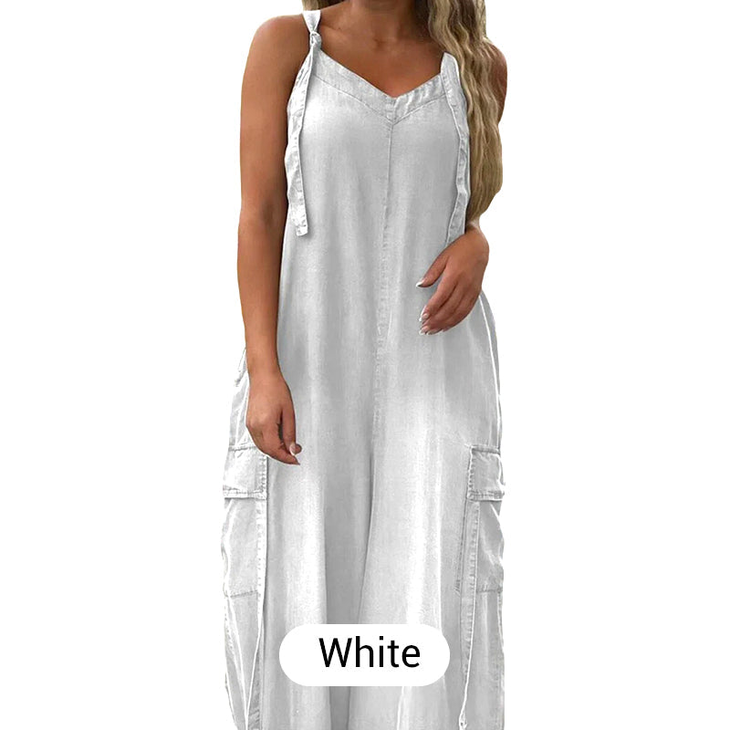 💕Was soll ich morgen anziehen?💃Damen Jumpsuit mit weitem Bein, locker geschnitten und mit Taschen✨ Komfort trifft mühelosen Stil