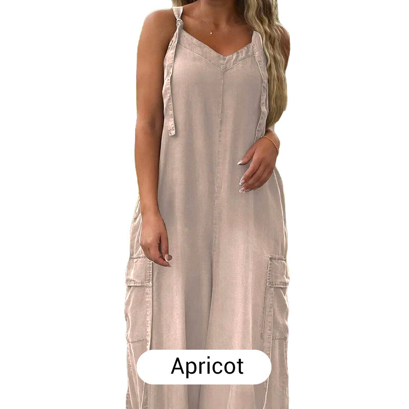 💕Was soll ich morgen anziehen?💃Damen Jumpsuit mit weitem Bein, locker geschnitten und mit Taschen✨ Komfort trifft mühelosen Stil