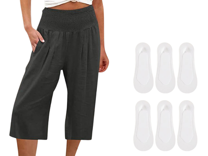 ☀️2026 HOT SALE 50% OFF🌿Lightweight Elastic Waist Crop Pants for Women