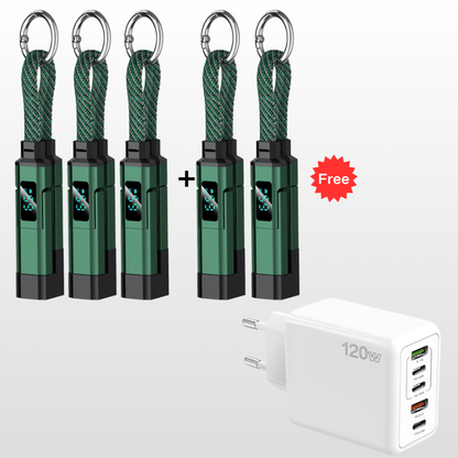 🔥HOT SALE 61% OFF🔥4-in-1 Digital Display Keychain Charging Cable