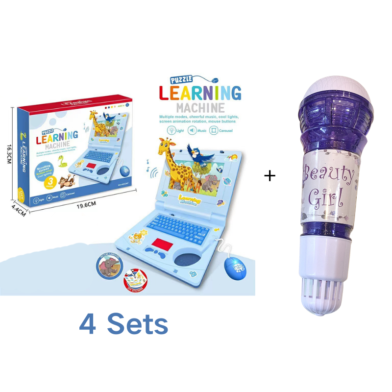 🔥 Interactive Simulation Toy Laptop – Pretend Play Computer with A-Z Keyboard & 1-10 Number Keys, 55+ Songs Lights Sounds, 5 Learning Modes (ABC/Numbers/Music/Games/Messages), Foldable with Handle
