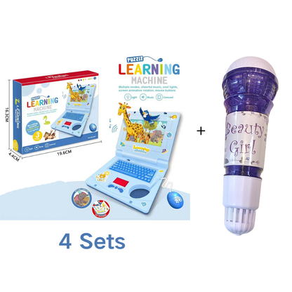 🔥 Interactive Simulation Toy Laptop – Pretend Play Computer with A-Z Keyboard & 1-10 Number Keys, 55+ Songs Lights Sounds, 5 Learning Modes (ABC/Numbers/Music/Games/Messages), Foldable with Handle
