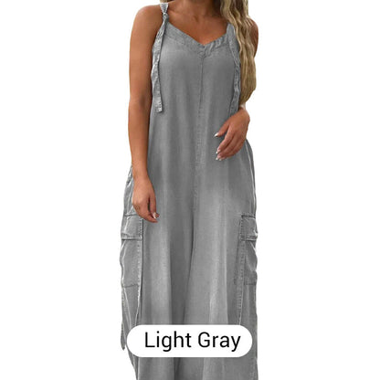 💕Was soll ich morgen anziehen?💃Damen Jumpsuit mit weitem Bein, locker geschnitten und mit Taschen✨ Komfort trifft mühelosen Stil