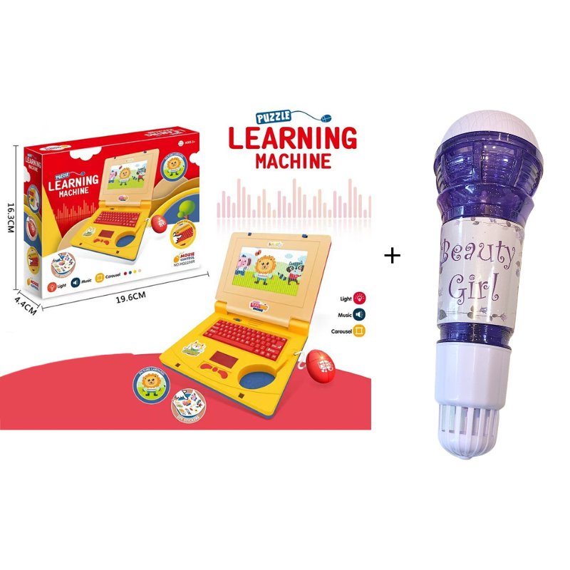 🔥 Interactive Simulation Toy Laptop – Pretend Play Computer with A-Z Keyboard & 1-10 Number Keys, 55+ Songs Lights Sounds, 5 Learning Modes (ABC/Numbers/Music/Games/Messages), Foldable with Handle