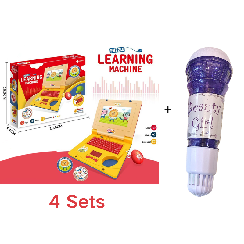 🔥 Interactive Simulation Toy Laptop – Pretend Play Computer with A-Z Keyboard & 1-10 Number Keys, 55+ Songs Lights Sounds, 5 Learning Modes (ABC/Numbers/Music/Games/Messages), Foldable with Handle