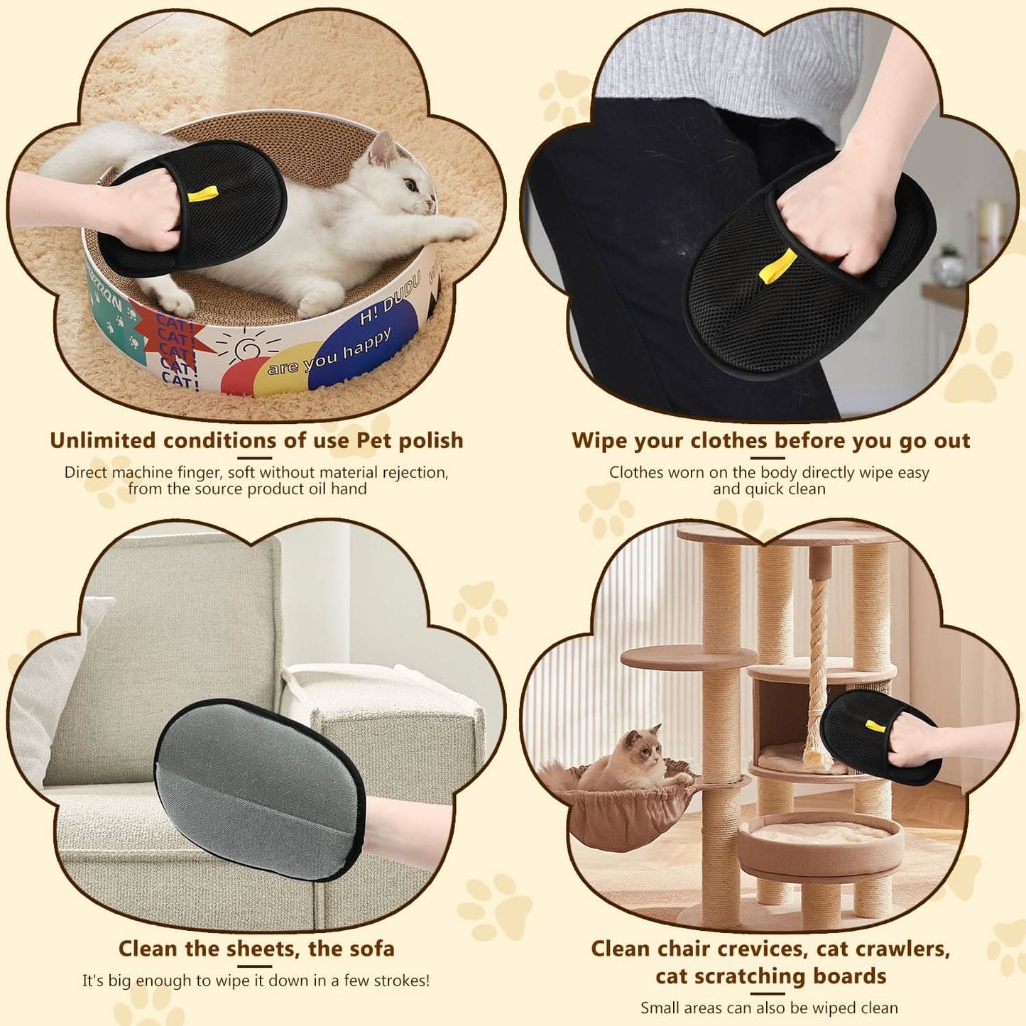 🐾🧤 Pet Hair Remover Electrostatic Gloves – Double-Sided Efficient, Soft Silicone & Washable Reusable (Versatile Home+Car)!