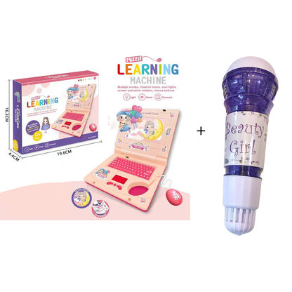 🔥 Interactive Simulation Toy Laptop – Pretend Play Computer with A-Z Keyboard & 1-10 Number Keys, 55+ Songs Lights Sounds, 5 Learning Modes (ABC/Numbers/Music/Games/Messages), Foldable with Handle