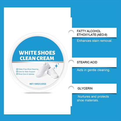 ⏳Limited-time Special Price🧼No-Wash Shoe & Leather Cleaner Cream - Stain Remover With Sponge