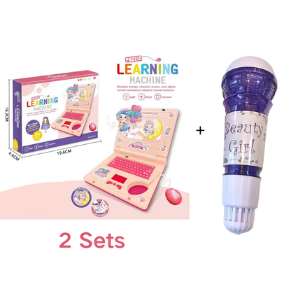 🔥 Interactive Simulation Toy Laptop – Pretend Play Computer with A-Z Keyboard & 1-10 Number Keys, 55+ Songs Lights Sounds, 5 Learning Modes (ABC/Numbers/Music/Games/Messages), Foldable with Handle