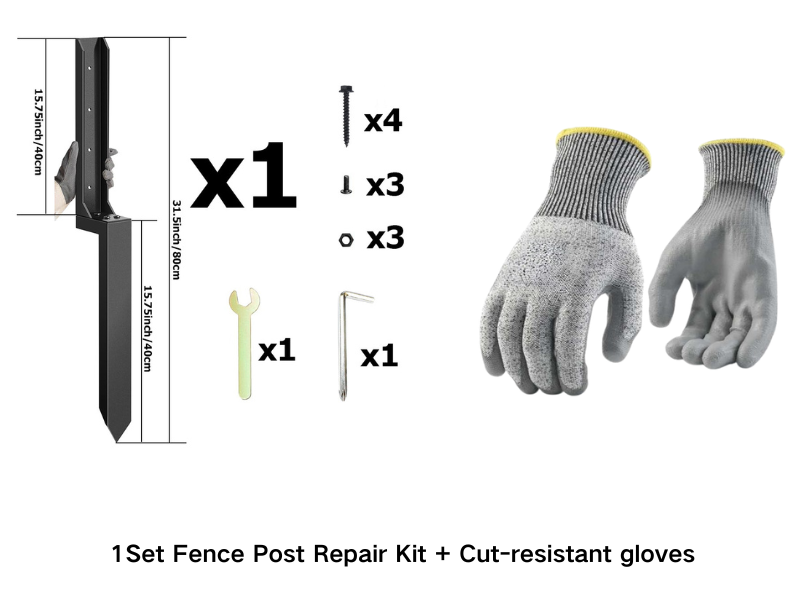 💥✨Limited-time 50% Off ✨ Heavy-Duty Fence Post Repair Kit 🌳Quickly Repair Your Fence 🔧
