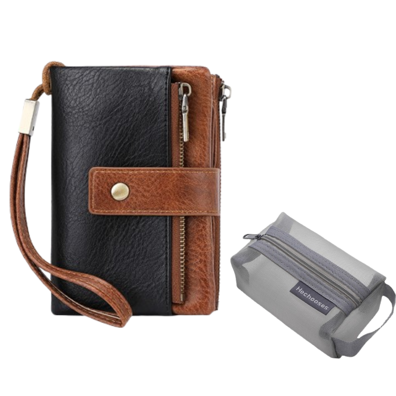 Women's Retro Style RFID Blocking Tri-fold Wallet