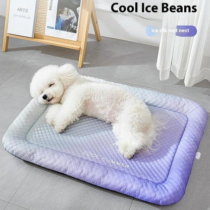 🎁Last Day Promotion 60% OFF🔥Pet Cooling Mat for Dogs & Cats 🐾  Naturally Cool Ice-Silk Pad • Breathable, Washable & Soft 🌿  For Floors, Sofas & Car Travel • Multiple Sizes • Gradient Colours ☀️🐶🐱