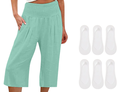 ☀️2026 HOT SALE 50% OFF🌿Lightweight Elastic Waist Crop Pants for Women
