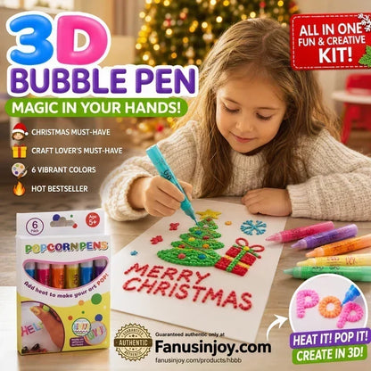 💥Surprise Price: Only £7.99!!🎁🔮Magic Pen – Draw 3D with one stroke!🎄 DIY Bubble Popcorn Drawing Pens& Buy 3 Pay 2 🔥