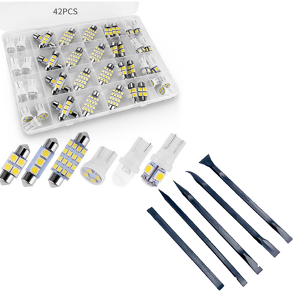 42 Pieces Interior Car Lights💡 Super Bright White Dome Map Tail Cab Lights Bulb Kit Set