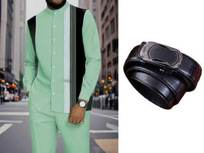 👔 Men's Striped Shirt & Pants 2-Piece Set✨ Effortless Style✨