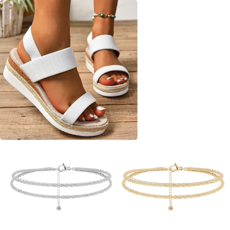 💕Women's Woven Elastic Strap Thick Bottom Wedge Sandals🔥 Stylish Enough To Dress Up. Comfy Enough To Wear All Day 👡